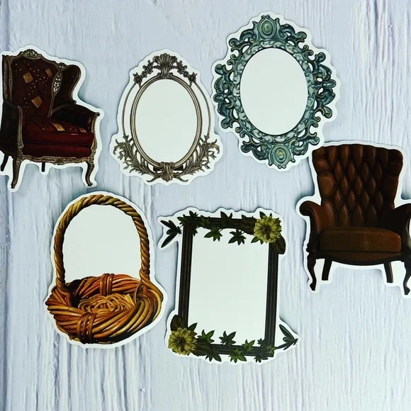 Old World Charm, Ornate Decor, Flowers, Books, Cherubs, And More, 50 Stickers - Picture 10 of 15